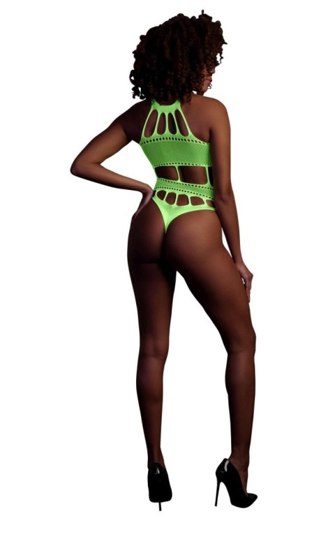 BODY WITH GRECIAN NECKLINE - NEON GREEN - XS/XL BODY WITH GRECIAN NECKLINE - NEON GREEN - XS/XL