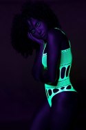 BODY WITH GRECIAN NECKLINE - NEON GREEN - XS/XL