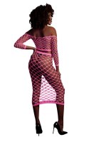 LONG SLEEVE CROP TOP AND LONG SKIRT - PINK - XS/XL