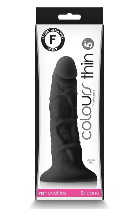 COLOURS PLEASURES THIN 5" DILDO BLACK COLOURS PLEASURES THIN 5" DILDO BLACK