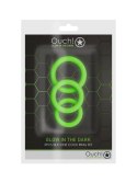 3 PCS COCK RING SET - GLOW IN THE DARK - NEON GREEN