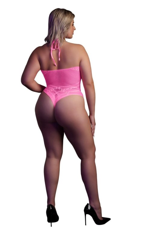 BODY WITH HALTER NECK - NEON PINK - XL/XXXXL BODY WITH HALTER NECK - NEON PINK - XL/XXXXL