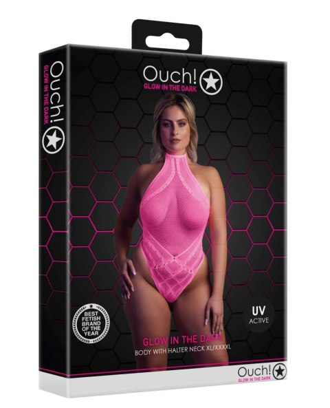 BODY WITH HALTER NECK - NEON PINK - XL/XXXXL BODY WITH HALTER NECK - NEON PINK - XL/XXXXL