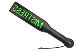 'MISTRESS'' PADDLE - GLOW IN THE DARK - BLACK/NEON GREEN