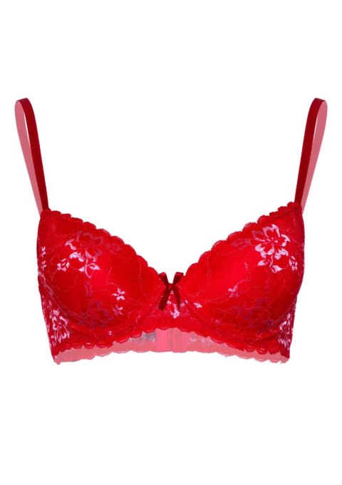 Demi bra with floral lace Red Demi bra with floral lace Red