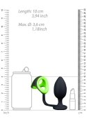 BUTT PLUG COCK RING & BALL STRAP - GITD - NEON GREEN/BLACK