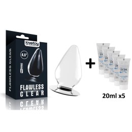 KOREK ANALNY FLAWLESS 11,5 CM LOVETOY + LUBRYKANT JUST GLIDE 5 X 20 ML