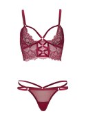 Bielizna-Lace bralette with sheer thong