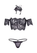 Bielizna-Lace top with choker and thong