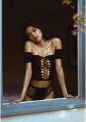 Bielizna-Opaque crop top and thong