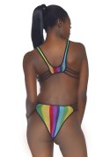 Bielizna-Rainbow fishnet bodysuit