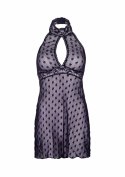 Lace trimmed halter babydoll