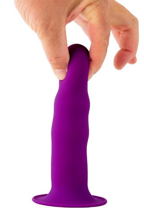 SOLID LOVE PREMIUM RIBBED DILDO, PURPLE SOLID LOVE PREMIUM RIBBED DILDO, PURPLE