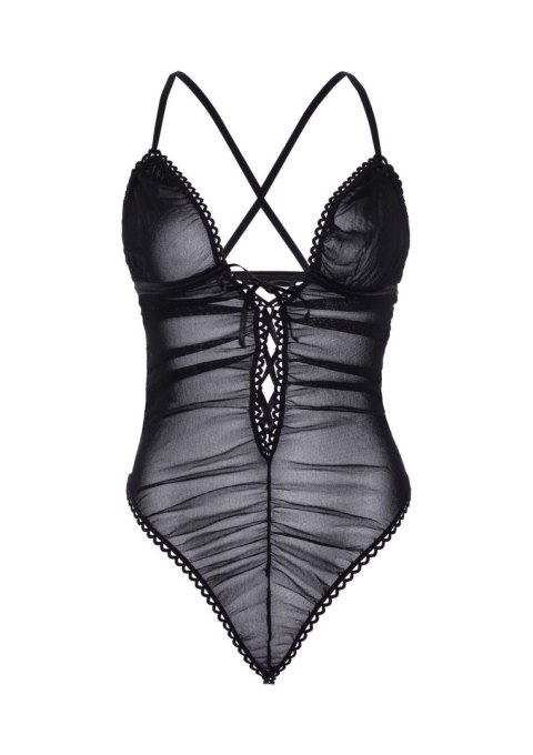 Sheer ruched lace up teddy Sheer ruched lace up teddy