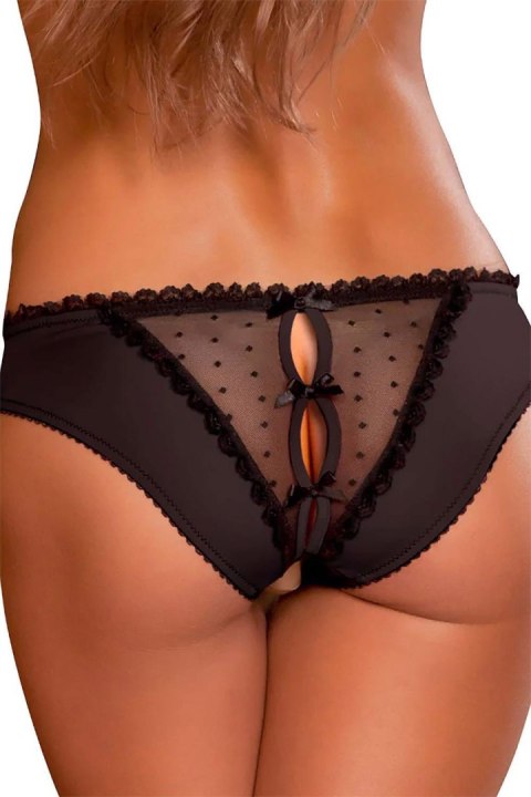Bielizna-CROTCHLESS FRILLS PANTY BLACK, S/M Bielizna-CROTCHLESS FRILLS PANTY BLACK, S/M