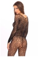 CROTCHLESS LACE BODYSTOCKING BLACK, M/L