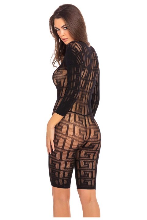 EXOTIC GEOMETRY BODYSTOCKING BLACK, M/L EXOTIC GEOMETRY BODYSTOCKING BLACK, M/L