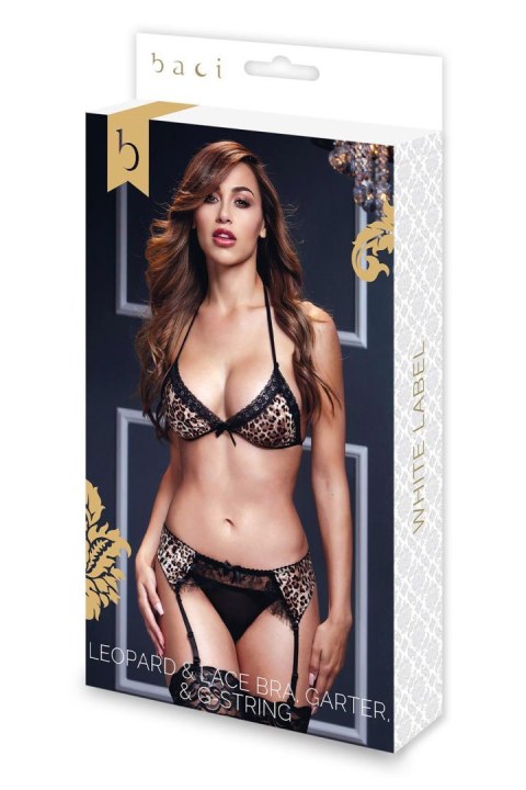 Bielizna-LACE BRA TOP W/GARTER/PANTY, LEOPARD Bielizna-LACE BRA TOP W/GARTER/PANTY, LEOPARD