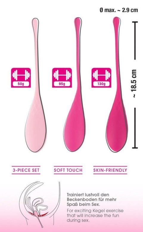 ZESTAW 3 KULKI GEJSZY DO ĆWICZENIA MIĘŚNI KEGLA KULKI-KEGEL TRAINING BALLS ZESTAW 3 KULKI GEJSZY DO ĆWICZENIA MIĘŚNI KEGLA KULKI-KEGEL TRAINING BALLS