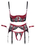 SHELF BRA SET BLACK/RED M