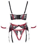 SHELF BRA SET BLACK/RED M