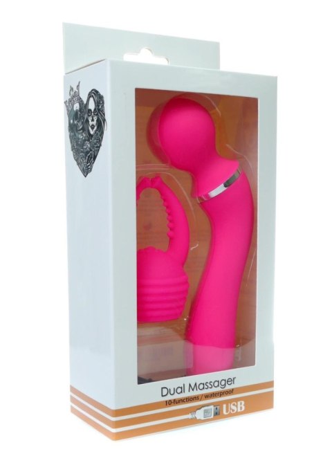 DUAL MASSAGER + OVERLAY USB 10+10 FUNCTIONS PINK DUAL MASSAGER + OVERLAY USB 10+10 FUNCTIONS PINK