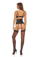 BOMBSHELL BOUDOIR STRAP OVERLAY 3 PC SET BLK, S