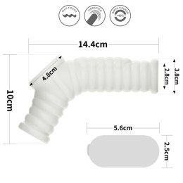 VIBRATING WAVE KNIGHTS RING WITH SCROTUM SLEEVE (WHITE)