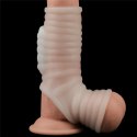 VIBRATING WAVE KNIGHTS RING WITH SCROTUM SLEEVE (WHITE)