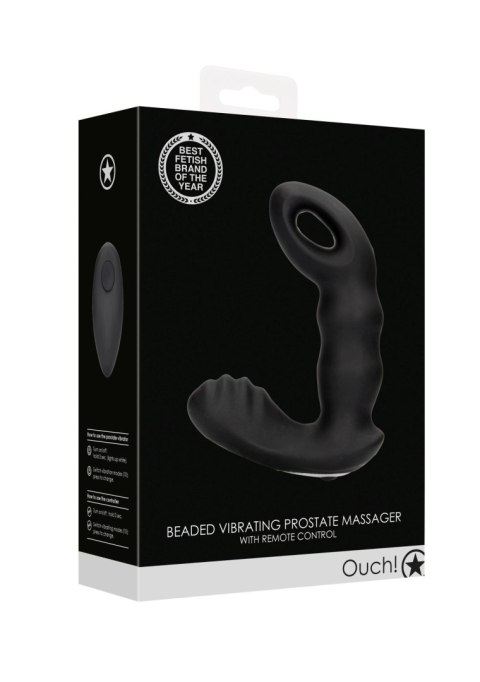Beaded Vibrating Prostate Massager with Remote Control - Black Beaded Vibrating Prostate Massager with Remote Control - Black