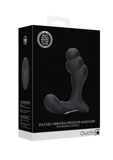 Stacked Vibrating Prostate Massager with Remote Control - Black Stacked Vibrating Prostate Massager with Remote Control - Black