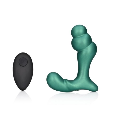 Stacked Vibrating Prostate Massager with Remote Control - Metallic Green Stacked Vibrating Prostate Massager with Remote Control - Metallic Green