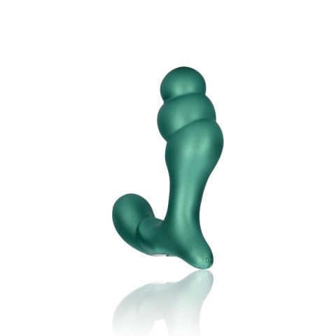 Stacked Vibrating Prostate Massager with Remote Control - Metallic Green Stacked Vibrating Prostate Massager with Remote Control - Metallic Green