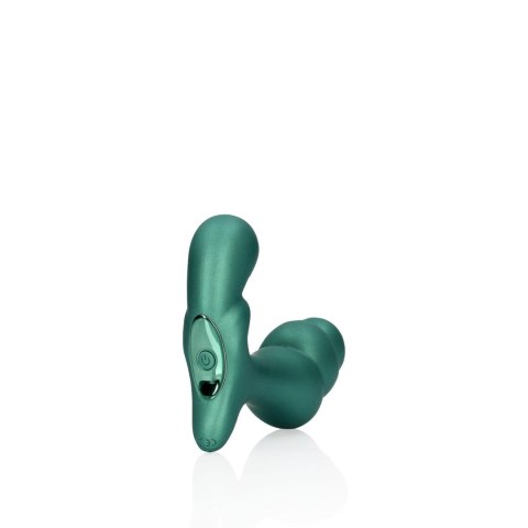 Stacked Vibrating Prostate Massager with Remote Control - Metallic Green Stacked Vibrating Prostate Massager with Remote Control - Metallic Green