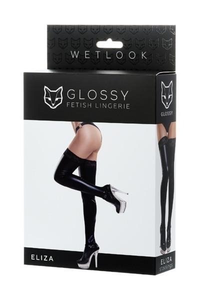 Pończochy Eliza Glossy Shiny Wetlook z koronką XL TOYFA Pończochy Eliza Glossy Shiny Wetlook z koronką XL TOYFA
