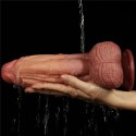 DILDO 10'' DUAL LAYERED PLATINUM SILICONE COCK