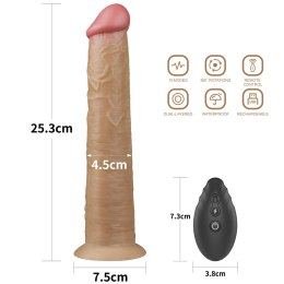 WIBRATOR 10'' DUAL LAYERED PLATINUM SILICONE ROTATOR