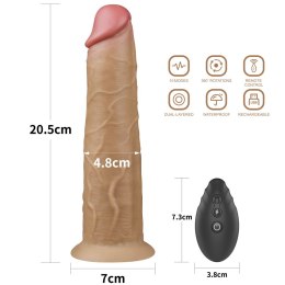 WIBRATOR 8.0'' DUAL LAYERED PLATINUM SILICONE ROTATOR