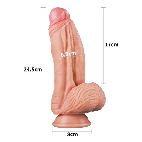 DILDO 10'' DUAL LAYERED PLATINUM SILICONE COCK - FLESH DILDO 10'' DUAL LAYERED PLATINUM SILICONE COCK - FLESH