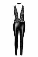 Catsuit Libido z głębokim V dekoltem XL Noir Handmade