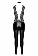 Catsuit Libido z głębokim V dekoltem XL Noir Handmade