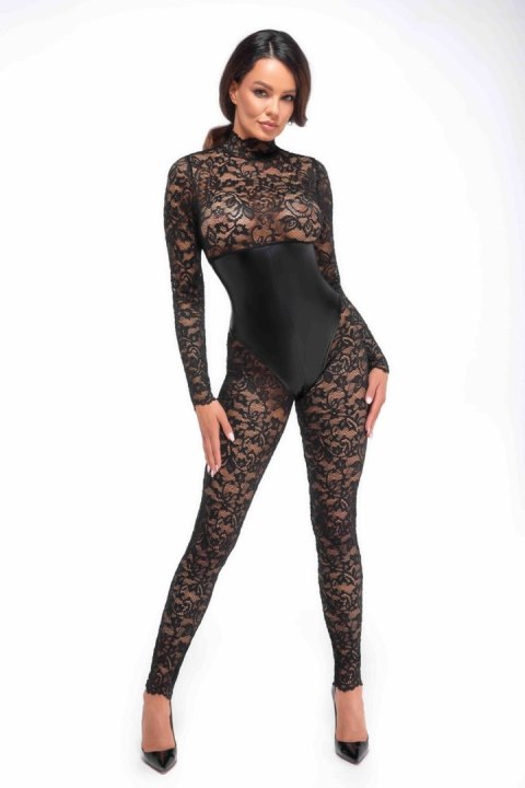 Koronkowy catsuit Enigma z gorsetem pod biustem M Noir Handmade Koronkowy catsuit Enigma z gorsetem pod biustem M Noir Handmade