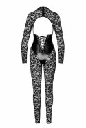 Koronkowy catsuit Enigma z gorsetem pod biustem S Noir Handmade