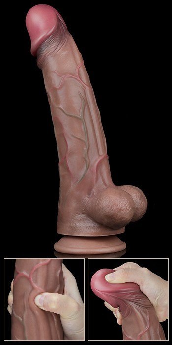 DILDO 11.5'' DUAL LAYERED PLATINUM SILICONE COCK DILDO 11.5'' DUAL LAYERED PLATINUM SILICONE COCK