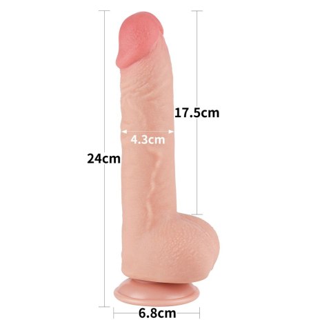 DILDO 9.5'' SLIDING SKIN DUAL LAYER DONG FLESH DILDO 9.5'' SLIDING SKIN DUAL LAYER DONG FLESH