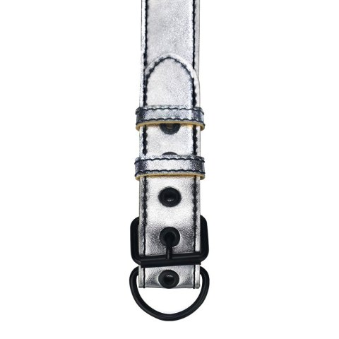 OBROŻA BONDAGE FETISH METALLIC PUP COLLAR WITH LEASH OBROŻA BONDAGE FETISH METALLIC PUP COLLAR WITH LEASH