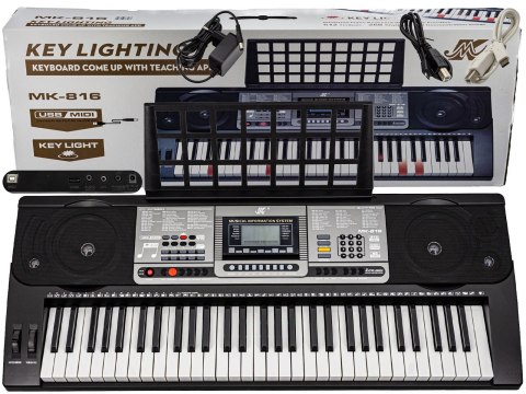 Keyboard Organy 61 Klawiszy Zasilacz MK-816 Z Funkcją Nauki Gry Przecena 6 Keyboard Organy 61 Klawiszy Zasilacz MK-816 Z Funkcją Nauki Gry Przecena 6