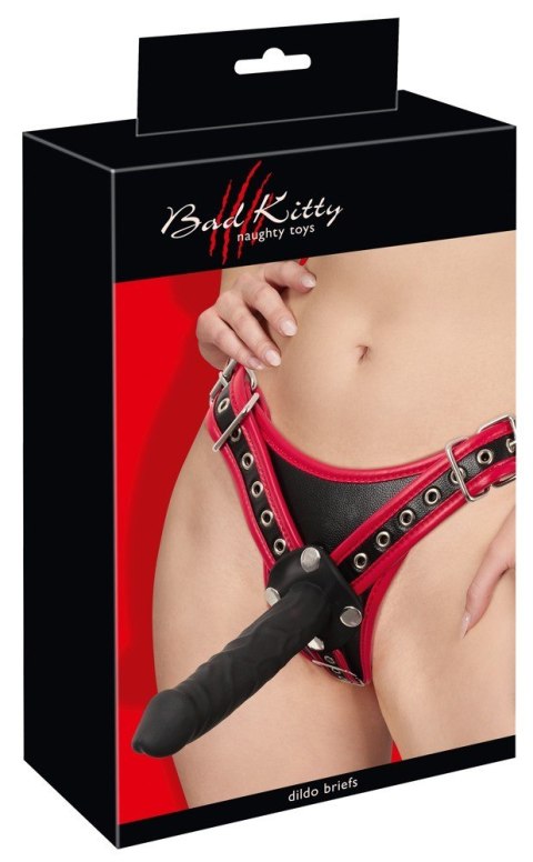 Uprząż Strap-On z 3 dildami S/M Bad Kitty
