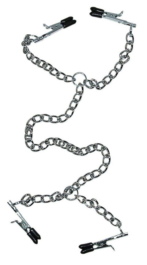 KLAMRY KILPSY ZACISKI ŁAŃCUSZEK SUTKI CIPKA BDSM