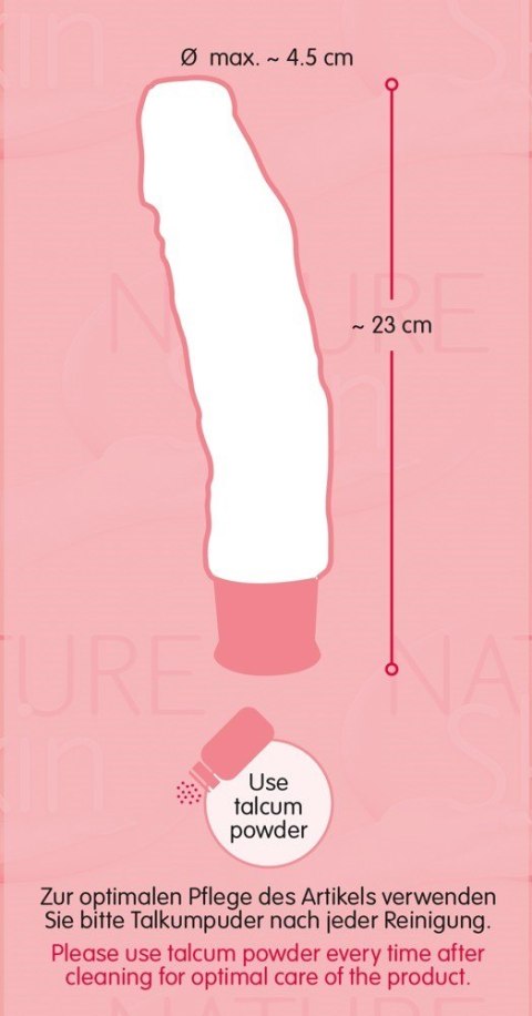 WIBRATOR NATURAL PENIS MOCNY DILDO DUŻY 22CM